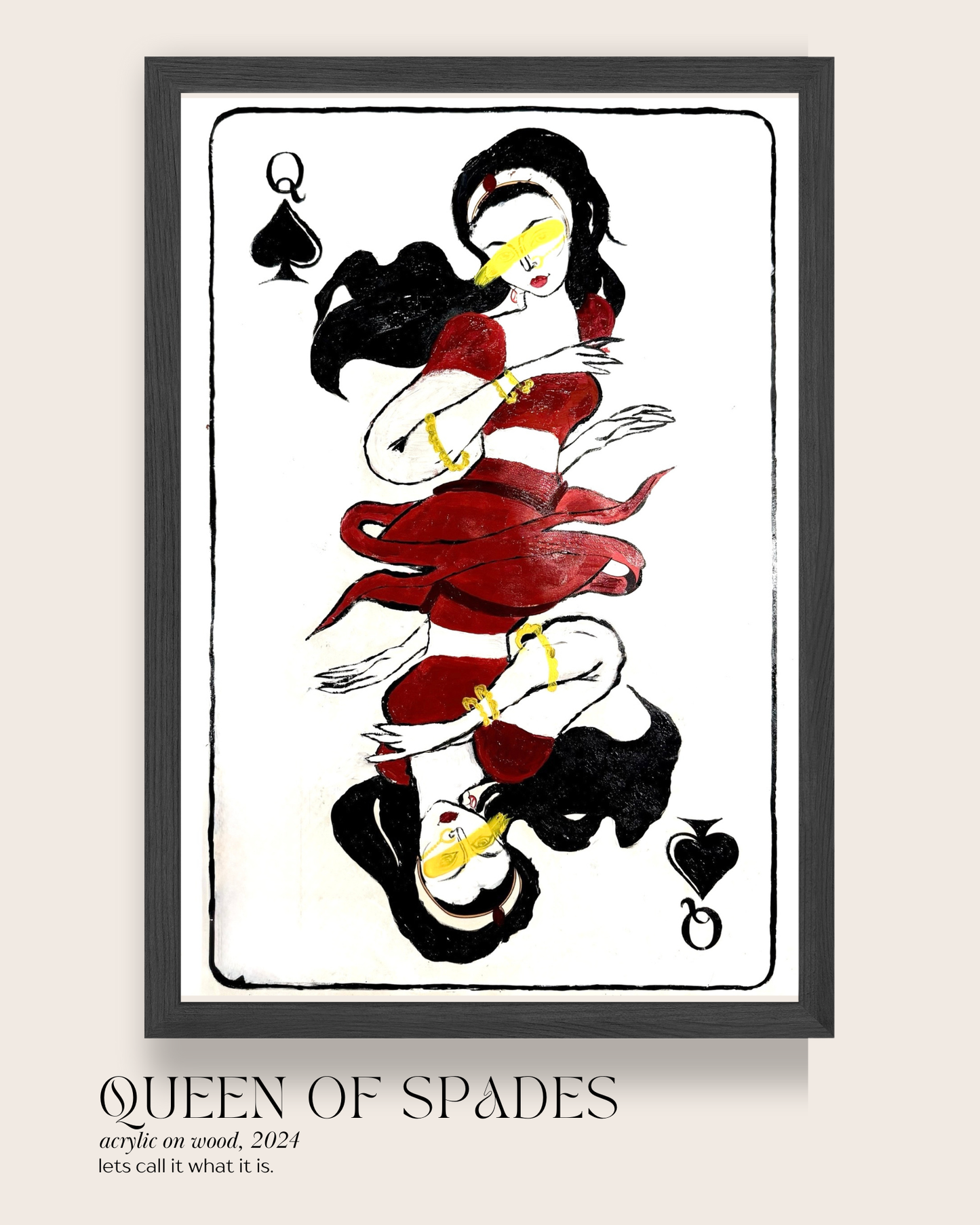QUEEN of SPADES - art print / sticker / magnet